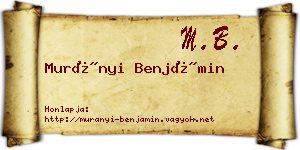 Murányi Benjámin névjegykártya